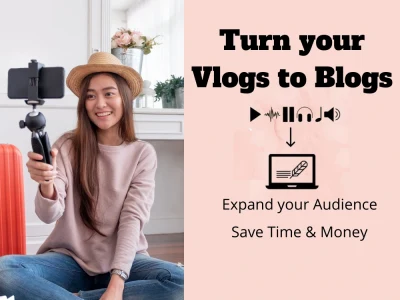 Your Arabic or English video or podcast turned into a blog post or a Book