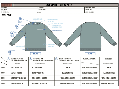 7-page tech pack with measure specs for making sample | Upwork