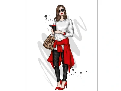 Fashion illustration with a man in full growth.