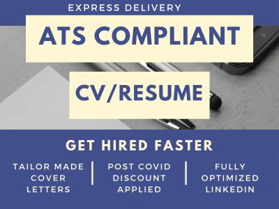 HR &ATS compliant CV/Resume, Cover Letter and fully optimized LinkedIn
