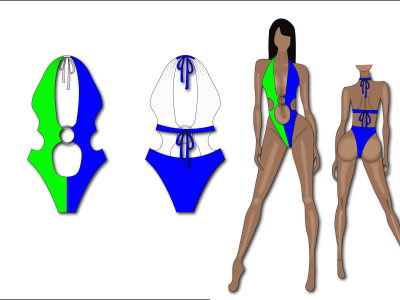 Help with your swimwear design , drawing flat sketches and tech packs