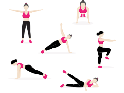 A set of fantastic exercise Illustrations.