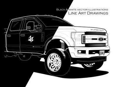 Line art and black and white drawings