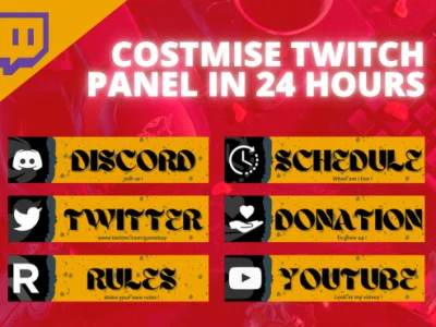 Custom twitch panels for you in 24 hours.