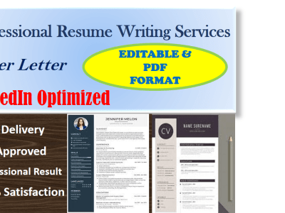 A professional resume writing service cover letter and LinkedIn profile.