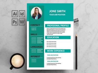 Professional resume CV cover letter, resume template design