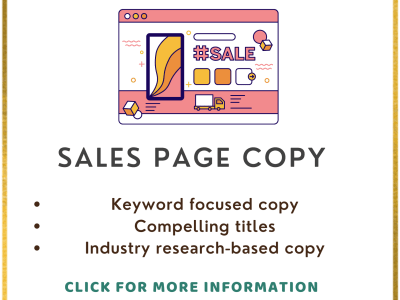 Sales page copy and landing page copy