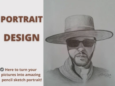 A fantastic drawn pencil fantasy or realistic portraits