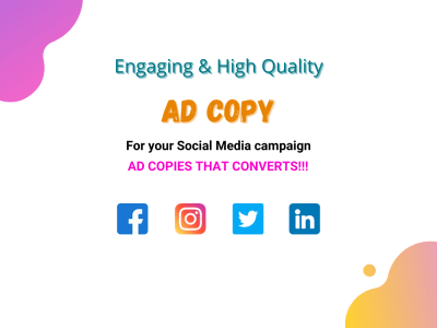 Ad copywriting for Facebook, Instagram, Twitter, Linkedin that sells
