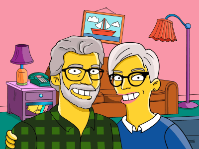 Portrait of a person (group of people, pets)in the famous cartoon style