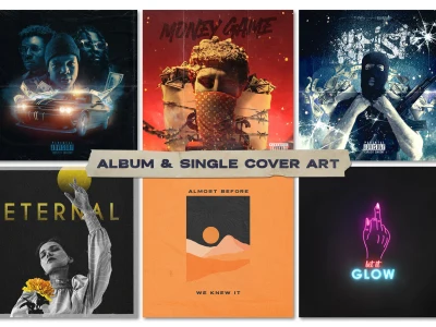 A professionally creative album or single cover art