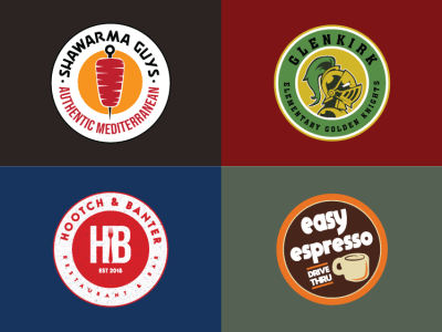 Circular monogram logo, badge or label