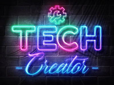 A neon logo design, neon sign, neon text and banner for your business