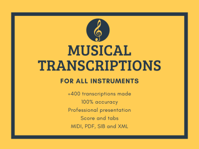 A highly professional score or tab for any instrument