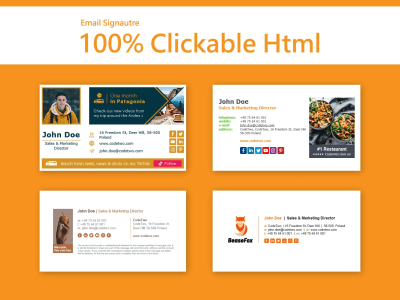 Professional clickable HTML email signature for Outlook, Gmail etc.