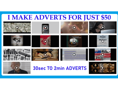 A Video Advert Created from $50 (up to 2min Video Adverts)