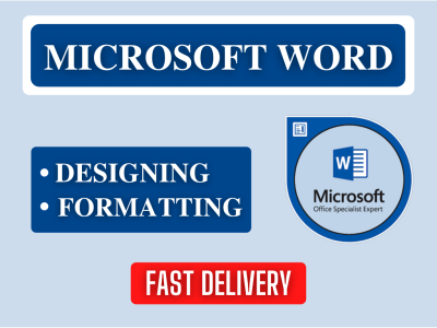 Microsoft word formatting and designing within 12 hours