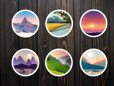 A beautiful landscape or nature illustration in flat style