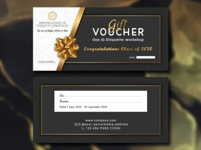 An best modern gift voucher design free qr code