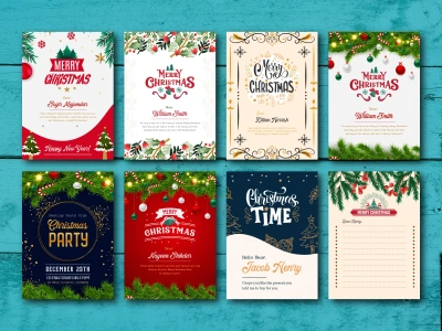 Christmas cards or Invitation greetings designed for holiday party