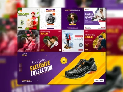 Creative social media posts facebook, instagram post, banner ad