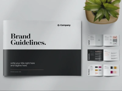 Minimalist logo with brand guidelines and corporate brand identity