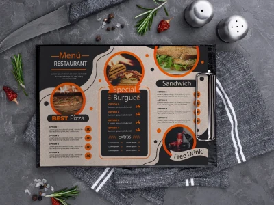 An eye catching food menu for restaurant