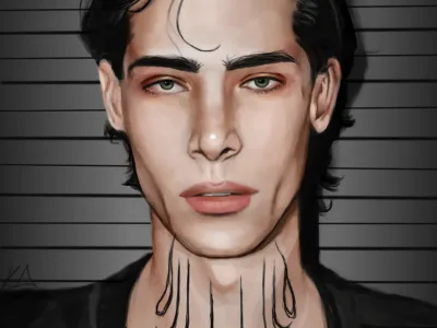 A semi-realistic digital portrait painting