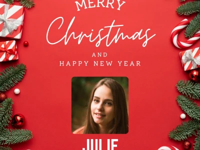Lovely animated Christmas and new year greeting card