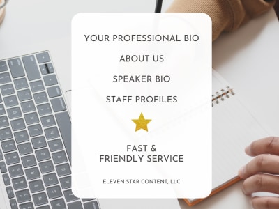 A professional bio for yourself, your team, or your client.