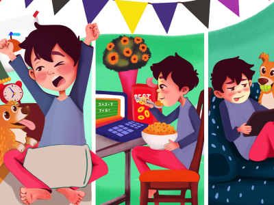 A colorful book illustration for your children's book