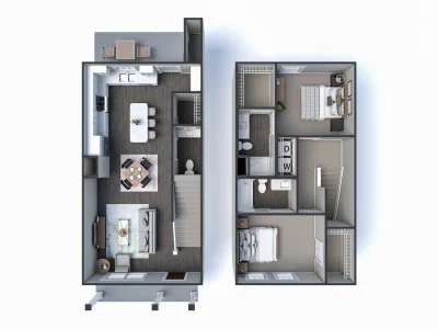 Beautiful 3D floor plan renderings