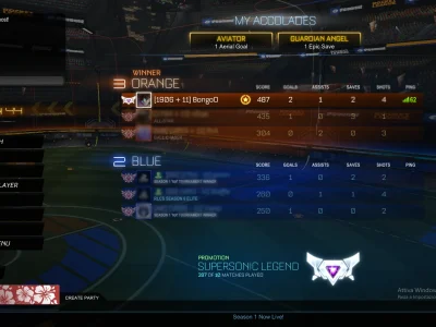 A session with a Supersonic Legend player on Rocket League