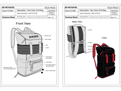 A tech pack of bag, backpack, tote bag, duffel bag, fashion bag.