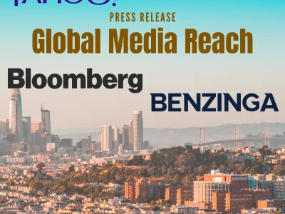 A press release distribution on Yahoo, Business Insider, Benzinga and etc.