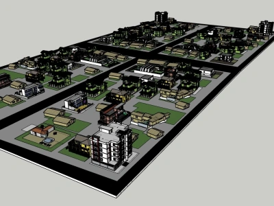A master plan, site plan or city 3d model in Sketchup