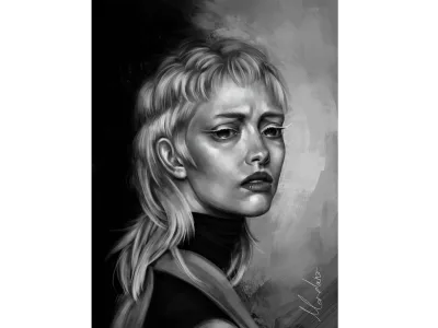 Digital portrait paintings in realistic style with nice, painterly look