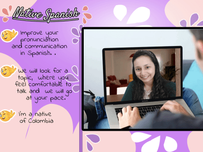 Conversations in Spanish with a native speaker for any age.