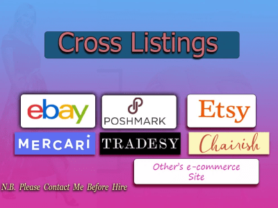 Be 200 product listing crosslisting on etsy eBay poshmark mercari & others