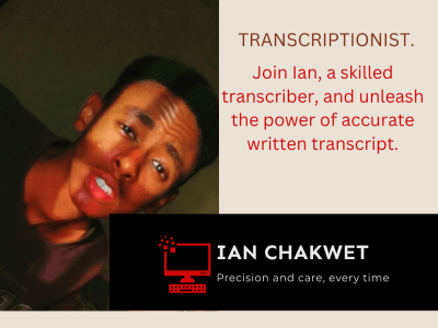 A transcribed audio, video, podcast, medical and general transcription.