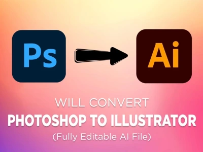 Convert PSD to AI, Convert Photoshop to fully editable Illustrator