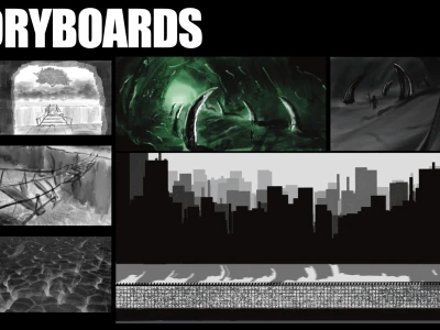 A breathtaking storyboard, concept art and illustrations