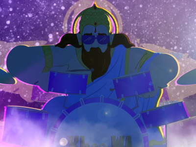 A professional animated or lyrical music video