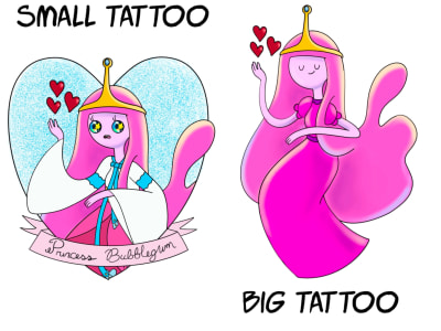 Custom comic cartoon anime tattoo design