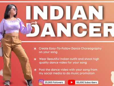 Dance to your song wearing indian outfit, promote from my social media