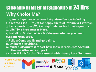 Clickable HTML Email Signature in 24 Hours