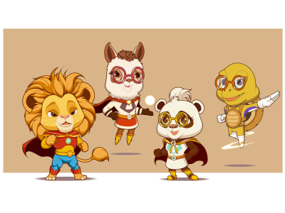 Character design, mascot cartoon and concept art