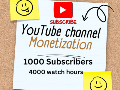 Organic YouTube channel 1000 subscribers and YouTube monetization