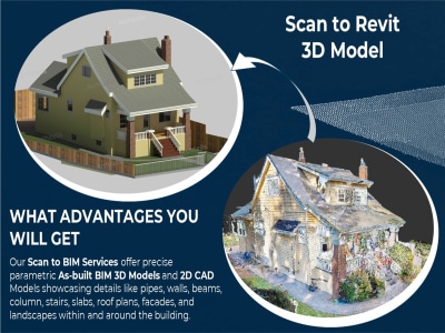 CAD, Revit as-built plans from point cloud & matterport scan