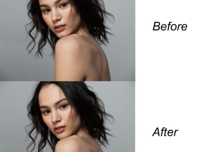 Beauty retouched & cleaned background portraits